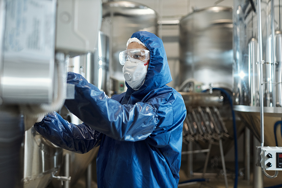 worker in chemical plant