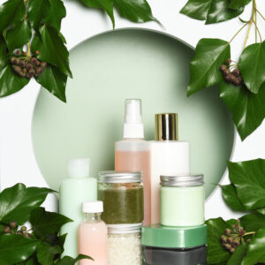 arrangement of skin care products